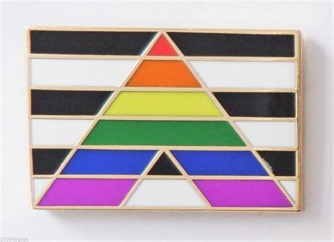 Straight Ally Rainbow Lgbt Gay Pride Rectangular Flag Pin Badge Amazon