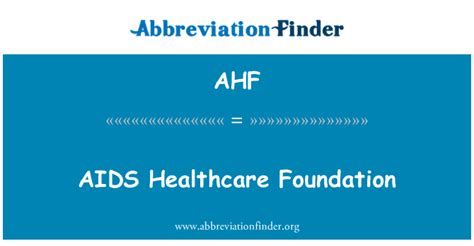 Ahf Definición Aids Healthcare Foundation Aids Healthcare Foundation