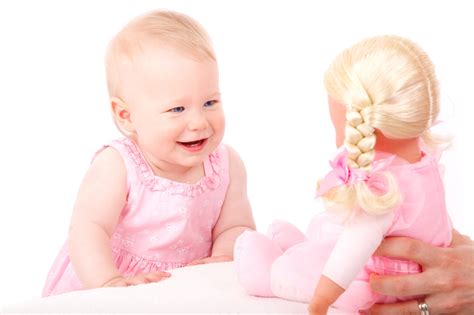 Baby Girl And Doll Free Stock Photo Public Domain Pictures