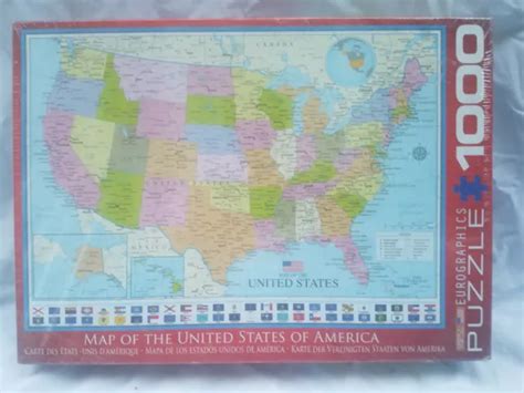 Newsealed Eurographics 1000 Pieces Puzzle Map Of The United States