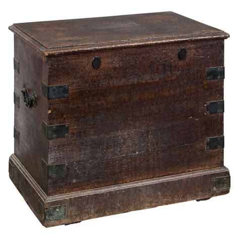 18th Century Oak And Brass Bound Silver Chest Blanket Chest 18th