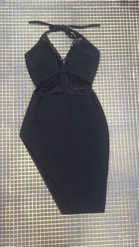 new fashion hot selling black bandage sexy bodycon women short dress with cut design outfit