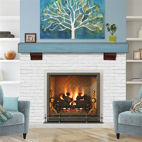 Wood fireplace mantel shelves are a great way to top off a tile, brick or stone fireplace surround. Amazon.com: Pearl Mantels Shenandoah Traditional Fireplace ...
