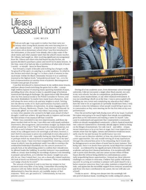 Wholenote Magazine Features Welch In October Edition Luke Welch