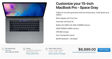 Apple 2018 Macbook Pro 7k For A Maxed Out Macbook