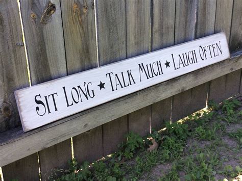 S 117 Wooden Handmade Long Signs Sit Long Talk Much Etsy