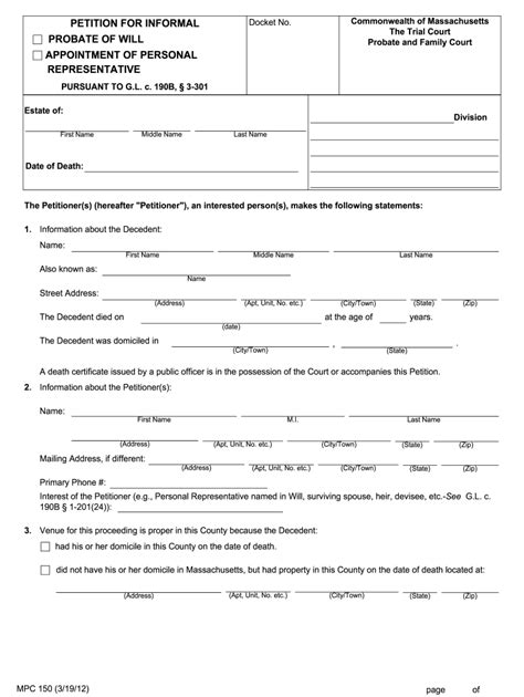 Mass Probate Court Forms Fill Out And Sign Online Dochub