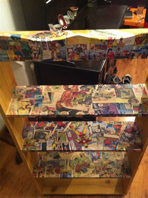 Comic Book Shelves Still Need Finishing Shelf Paper Craft Projects