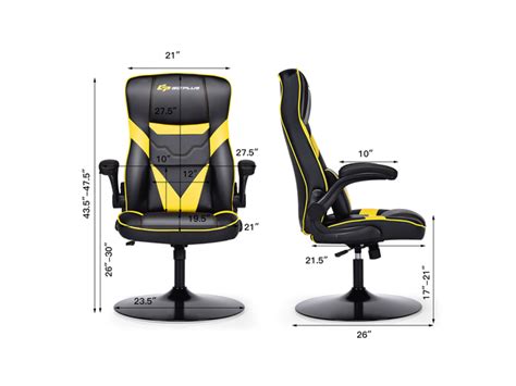 Goplus Rocking Gaming Chair Height Adjustable Swivel Racing Style