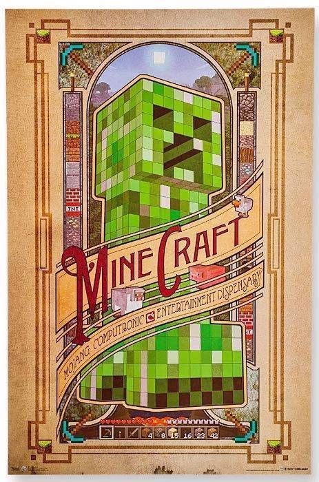Sealed Minecraft Poster Wall Art Sword Creeper Minecraft Collector Fan