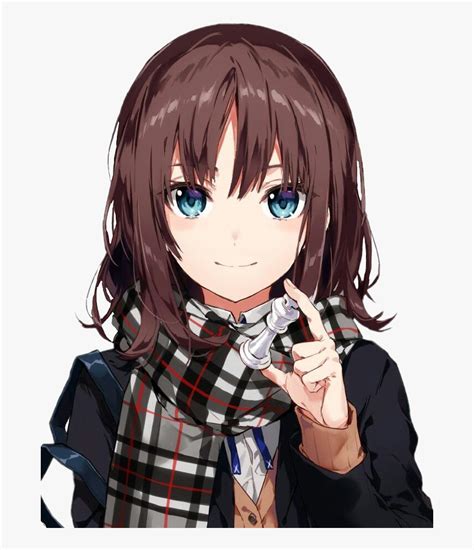 Anime Girl With Curly Brown Hair And Brown Eyes