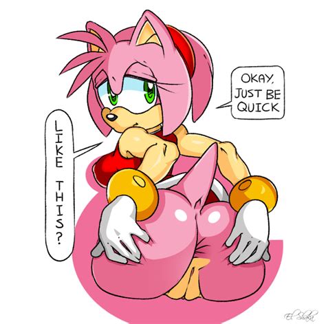 Rule 34 Amy Rose Anthro Anus Ass Ass Grab Back View