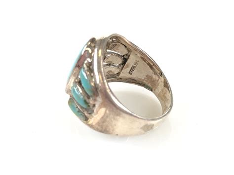 Lot Vintage Wp Sterling Silver Turquoise Ring