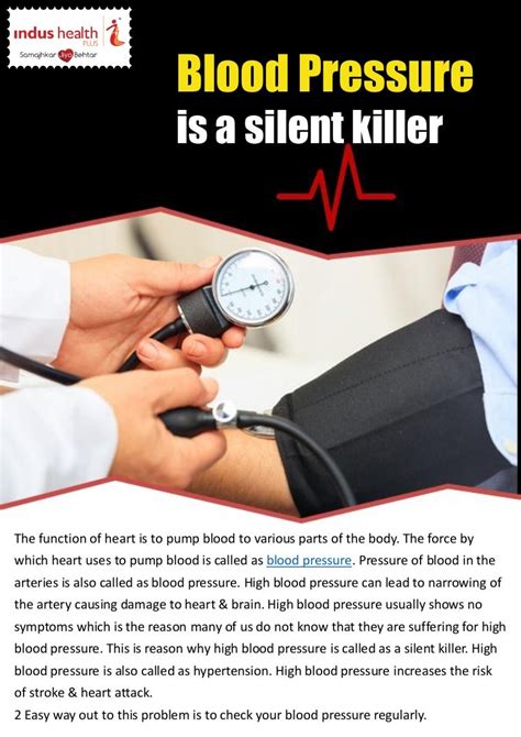 High Blood Pressure Is Known As ‘silent Killer Why