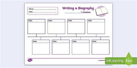 Timeline Template For Planning Biography Writing Twinkl