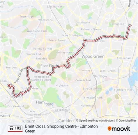 102 Route Schedules Stops And Maps Brent Cross Shopping Centre Updated