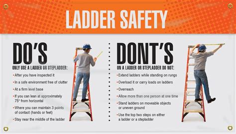 Ladder Safety Dos Donts Motivational Banner Mbr465