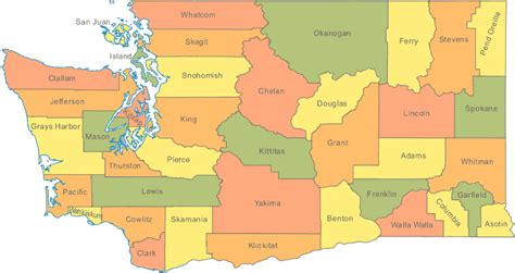 Detailed political map of Washington. Washington detailed political map | Vidiani.com | Maps of ...