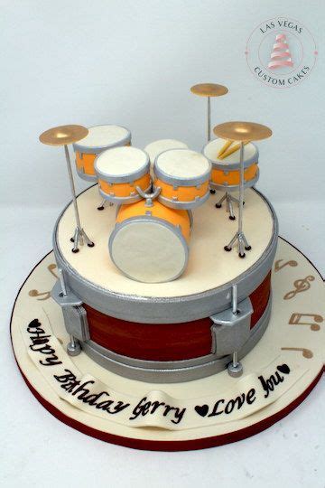 Drum Birthday Cake With Drum Set Topper Music Cakes Drum Birthday