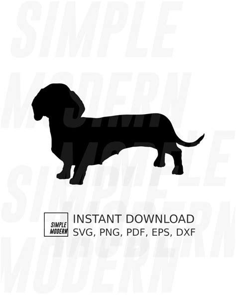 Dachshund Dog Silhouette Vector File Simple Modern Svg