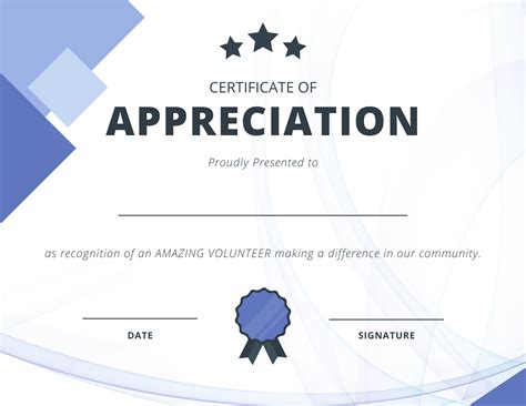Printable Certificates For Volunteer Appreciation