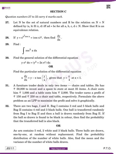 Cbse Class 12 Maths Question Papers 2020 With Answer Pdfs