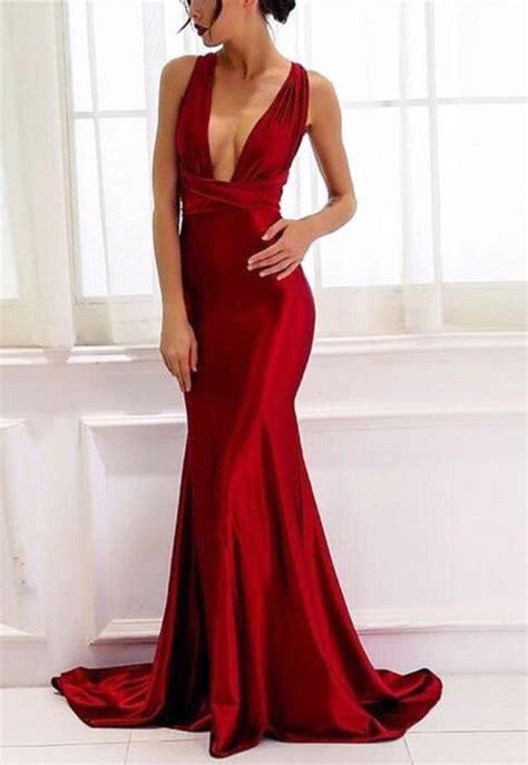 Sexy Sheath Red Long Prom Dresses Red Evening Dresses Prom Dresses P1846 On Luulla