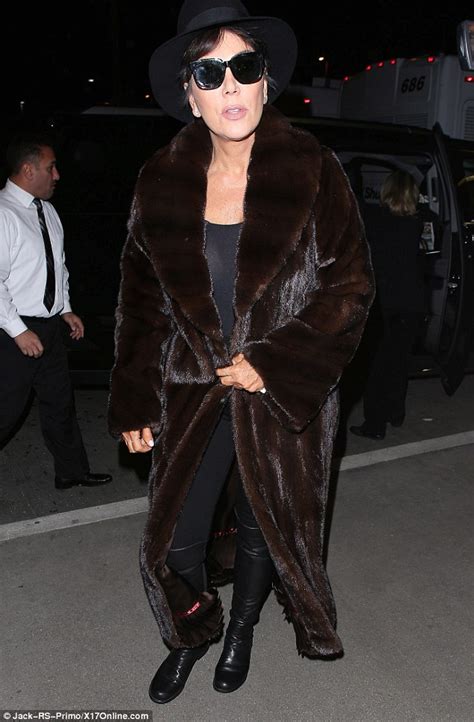 Kris Jenner The Serial Style Stalker Copies Kanye West S Fur Coat Look Daily Mail Online