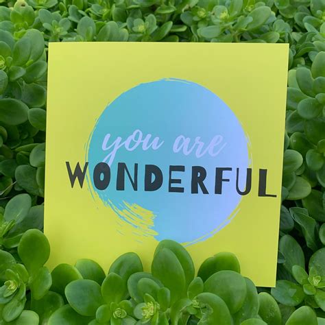 You Are Wonderful Greetings Card Cheerfully Given