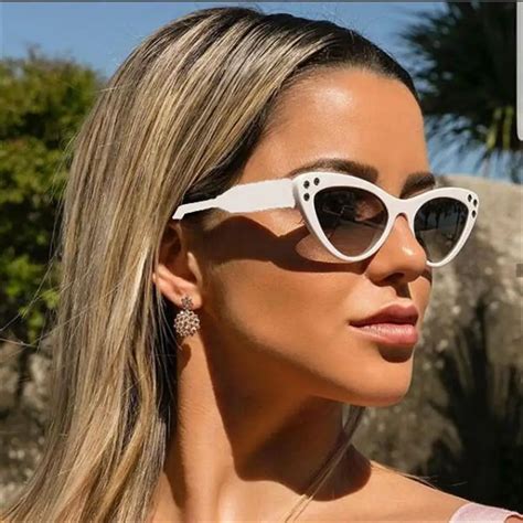 Sexy White Cat Eye Sunglasses Women 2018 Fashion Sun Glasses Luxury Brands Vintage Glasses