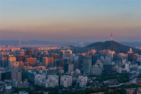 Seoul City Skyline Editorial Photo Image Of Park Mountain 123036346