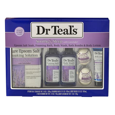 Dr Teals Lavender Pure Epsom Salt Soaking Solution Bath Set 6 Pieces