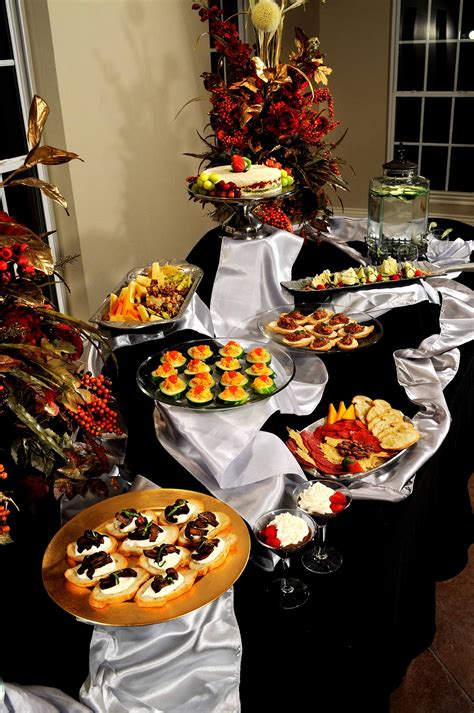 Appetizer Buffet Line Set Up Wedding Catering Oklahoma Cobblestone