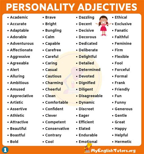 Adjectives List To Describe A Person