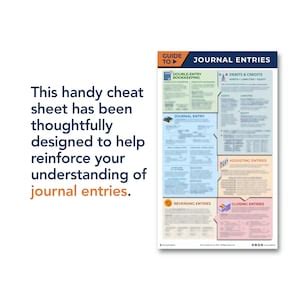 Accounting Cheat Sheet Journal Entries Babe Accounting Etsy Canada