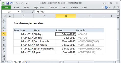 Calculate Expiration Date Excel Formula Exceljet