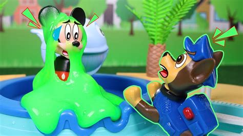 Paw Patroll Toys 🐾 Paw Patroll Saves Mickey From A Giant Snot Youtube