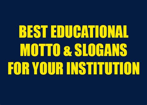 Slogans And Mottos For Schools And Education Centres