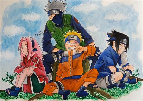Team 7 Sakura Naruto Sasuke And Kakashi By Karollartes