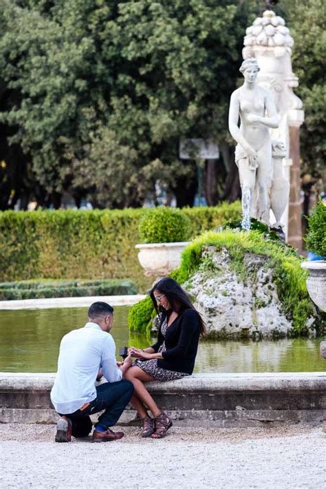 rome wedding marriage proposal villa borghese gardens