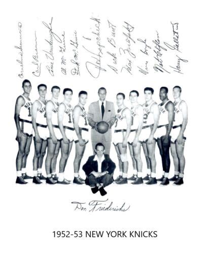 1952 53 New York Knicks 8x10 Team Photo Picture Ny Basketball Nba Ebay