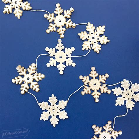 Diy Glittery Snowflake Garland 100 Directions