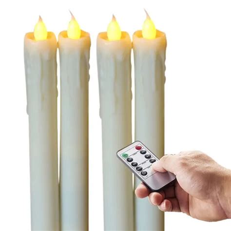 Wholesale 4pcs Drop 8 Flameless Battery Operated Led Taper Candles