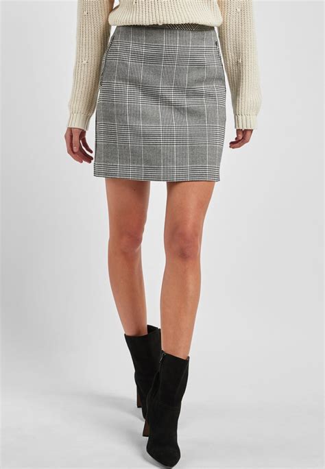 Next Monochrome Check Mini Skirt Minirock Greygrau Zalandode