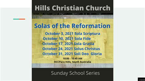 Sola Scriptura Hills Christian Church Sunday School Series The Solas