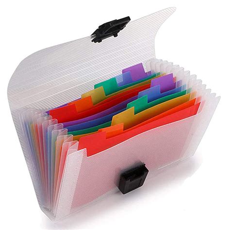 10x13 Pockets Mini File Folders Expandable Rainbow Multi Layer Folder