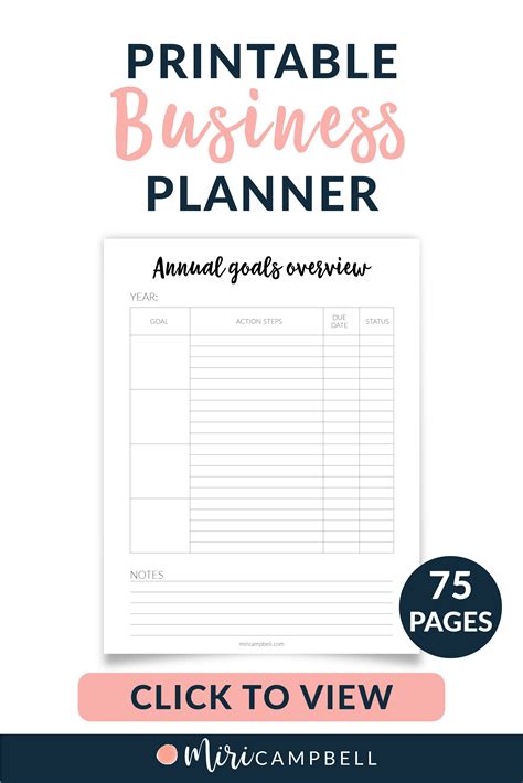 Printable Business Planner Small Business Planner Printable Etsy Uk