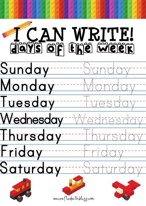 I Can Write Days Of The Week Months Of The Year Alphabet Tracing And