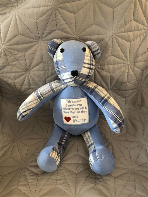 Memory Bear Made From Loved Ones Clothes Bereavement Bears Etsy Uk