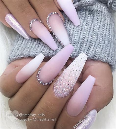 50 Pretty French Pink Ombre And Glitter On Long Acrylic Coffin Nails Design Page 49 Of 53